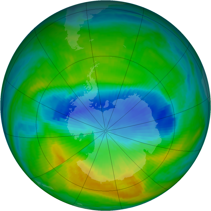 Antarctic ozone map for 12 November 1985